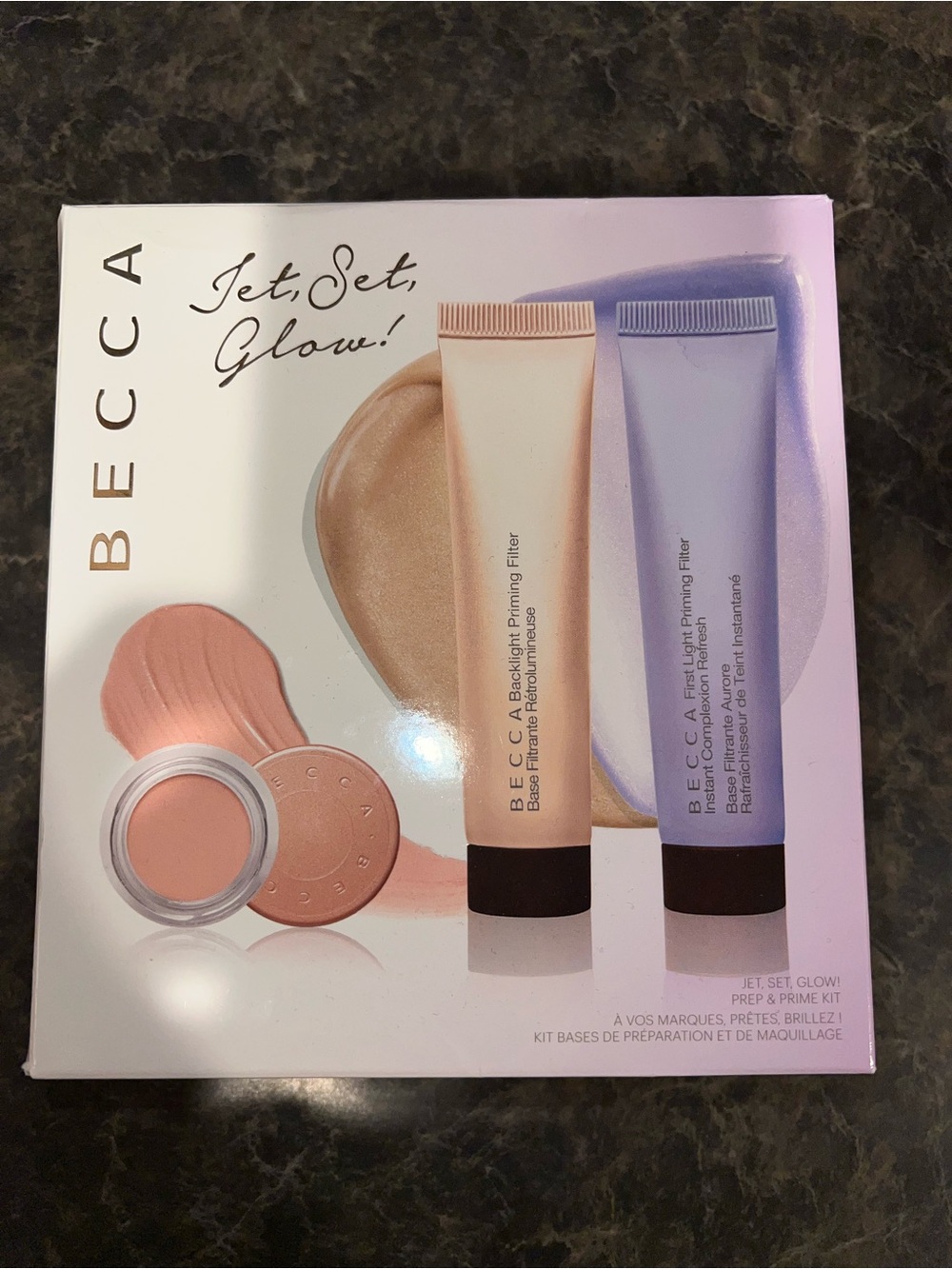 BECCA Jet Set Glow Prep & Prime Kit Backlight First Light Under Eye NEW